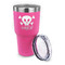 Pirate 30 oz Stainless Steel Ringneck Tumblers - Pink - LID OFF