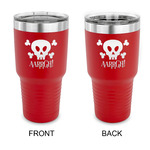 Pirate 30 oz Stainless Steel Tumbler - Red - Double Sided (Personalized)