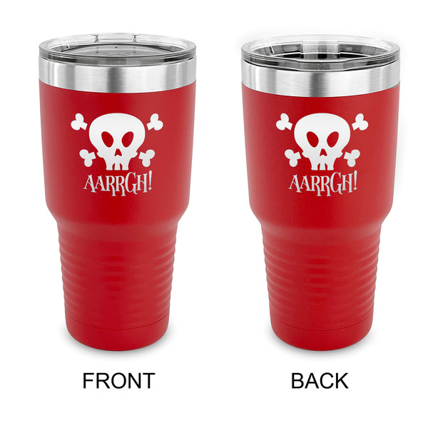 Custom Pirate 30 oz Stainless Steel Tumbler - Red - Double Sided (Personalized)
