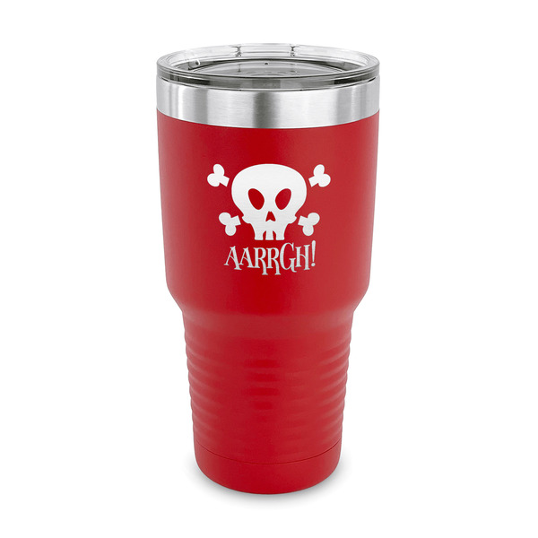 Custom Pirate 30 oz Stainless Steel Tumbler - Red - Single Sided (Personalized)