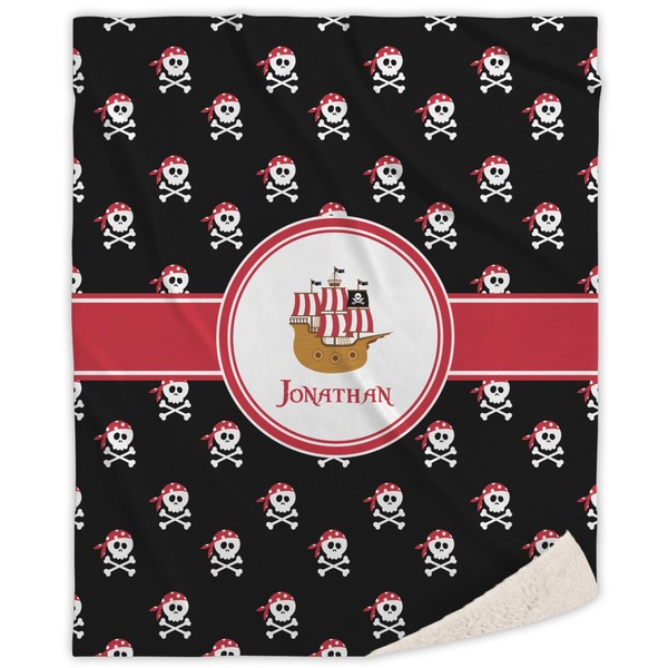 Custom Pirate Sherpa Throw Blanket - 60"x80" (Personalized)