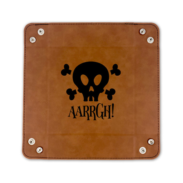 Pirate 6" x 6" Leatherette Snap Up Tray - FLAT FRONT