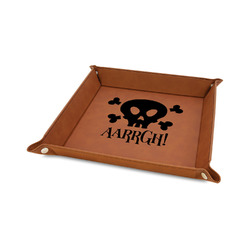 Pirate 6" x 6" Faux Leather Valet Tray w/ Name or Text