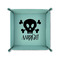 Pirate 6" x 6" Teal Leatherette Snap Up Tray - FOLDED UP