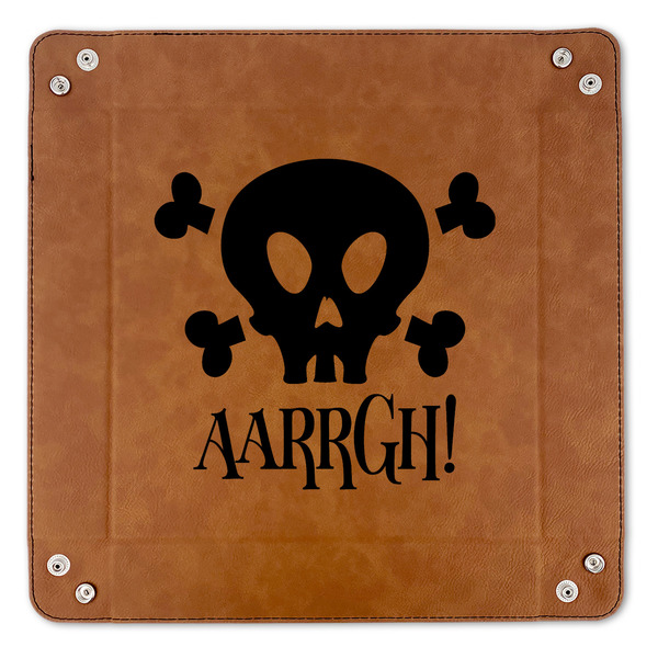 Pirate 9" x 9" Leatherette Snap Up Tray - APPROVAL (FLAT)