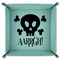 Pirate 9" x 9" Teal Leatherette Snap Up Tray - FOLDED
