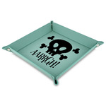 Pirate 9" x 9" Teal Faux Leather Valet Tray (Personalized)