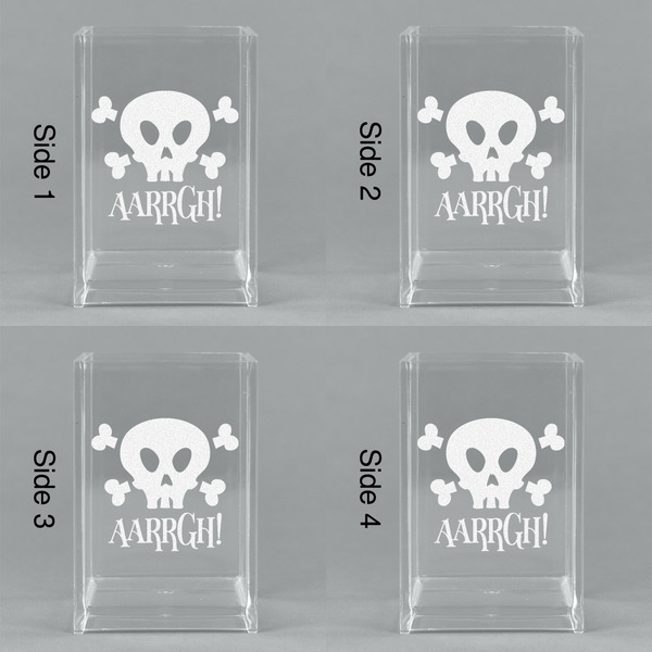 Pirate Acrylic Pen Holder - All Sides
