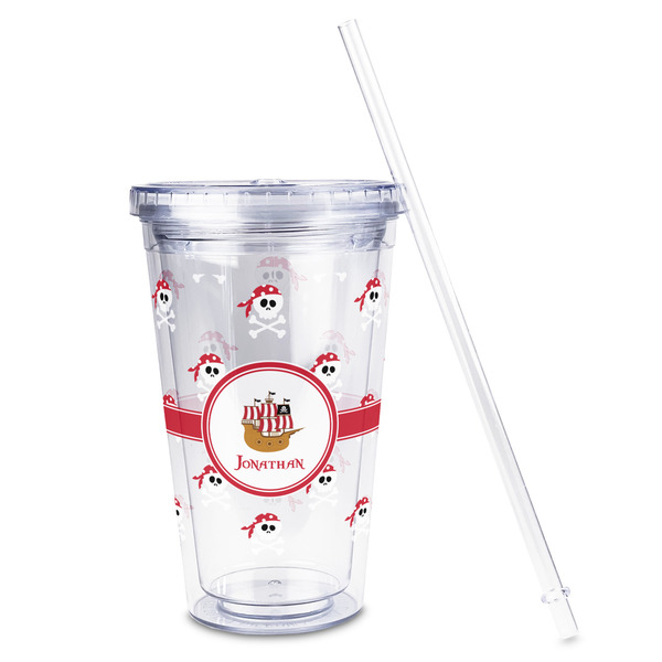 Pirate Acrylic Tumbler - Full Print - Front straw out