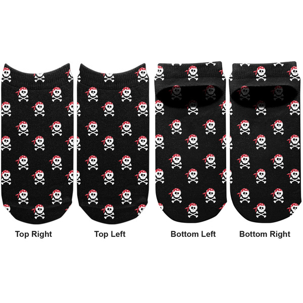Pirate Adult Ankle Socks - Double Pair - Front and Back - Apvl