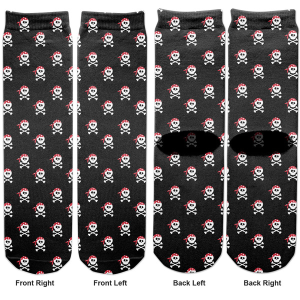 Pirate Adult Crew Socks - Double Pair - Front and Back - Apvl