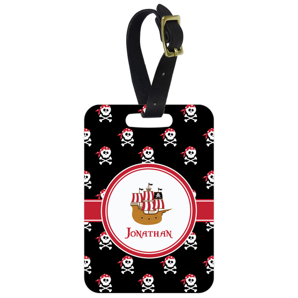 Custom Pirate Metal Luggage Tag w/ Name or Text