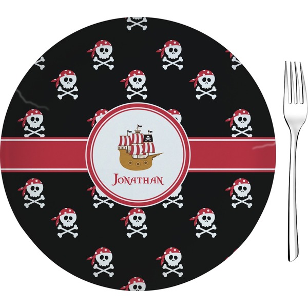 Custom Pirate 8" Glass Appetizer / Dessert Plates - Single or Set (Personalized)