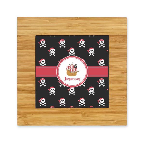 Custom Pirate Bamboo Trivet with Ceramic Tile Insert (Personalized)
