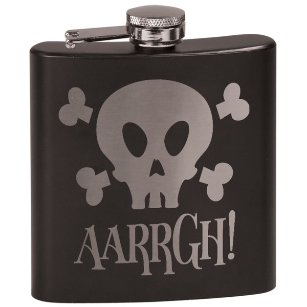 Custom Pirate Black Flask Set (Personalized)