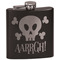 Pirate Black Flask - Engraved Front