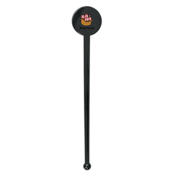 Pirate Black Plastic 7" Stir Stick - Round - Single Stick
