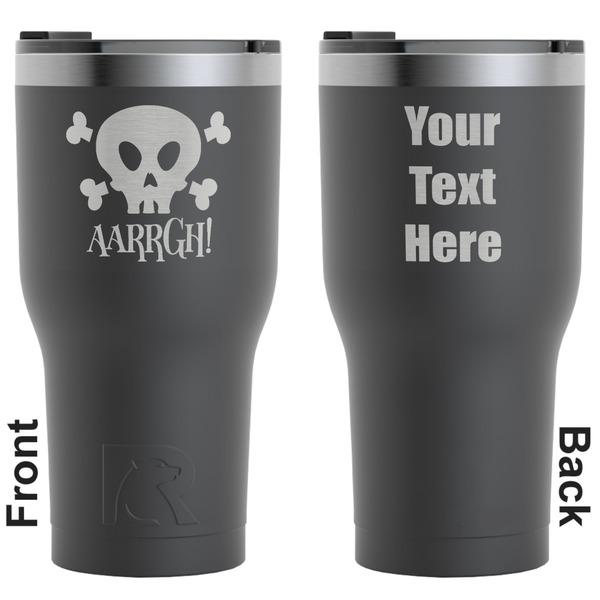 Custom Pirate RTIC Tumbler - Black - Engraved Front & Back (Personalized)
