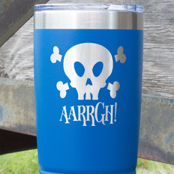 Pirate 20 oz Stainless Steel Tumbler - Royal Blue - Single Sided (Personalized)