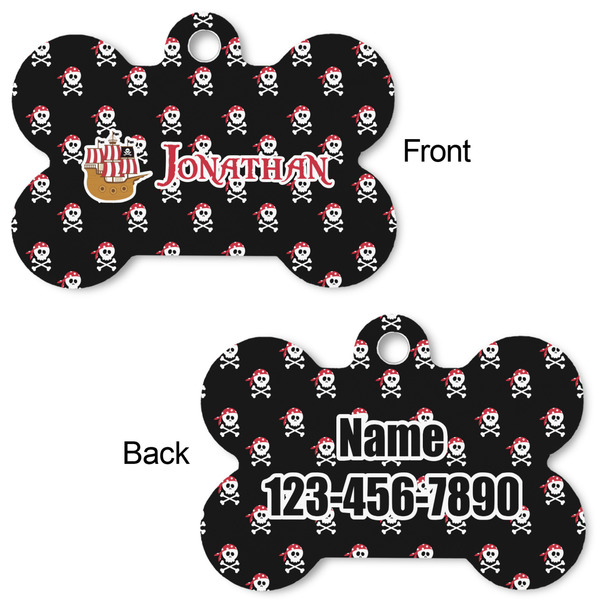 Pirate Bone Shaped Dog ID Tag - Large - Approval