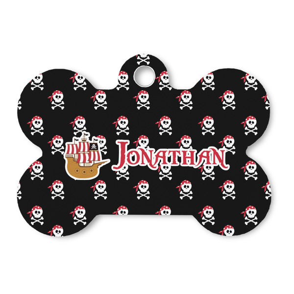 Custom Pirate Bone Shaped Dog ID Tag - Large (Personalized)