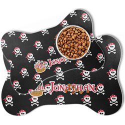 Pirate Bone Shaped Dog Food Mat (Personalized)
