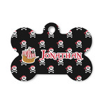 Pirate Bone Shaped Dog ID Tag - Small (Personalized)