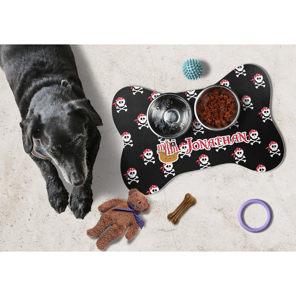 Pirate Bone Shaped Mat w/ Food & Water