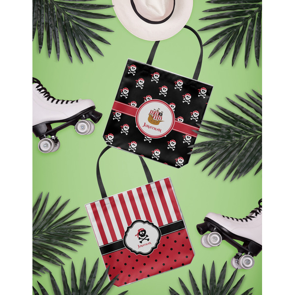 Pirate Canvas Tote Lifestyle Front and Back- 13x13