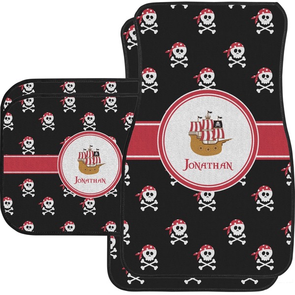 Custom Pirate Car Floor Mats Set - 2 Front & 2 Back (Personalized)