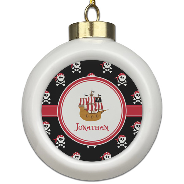 Custom Pirate Ceramic Ball Ornament (Personalized)