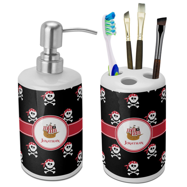 Custom Pirate Ceramic Bathroom Accessories Set (Personalized)