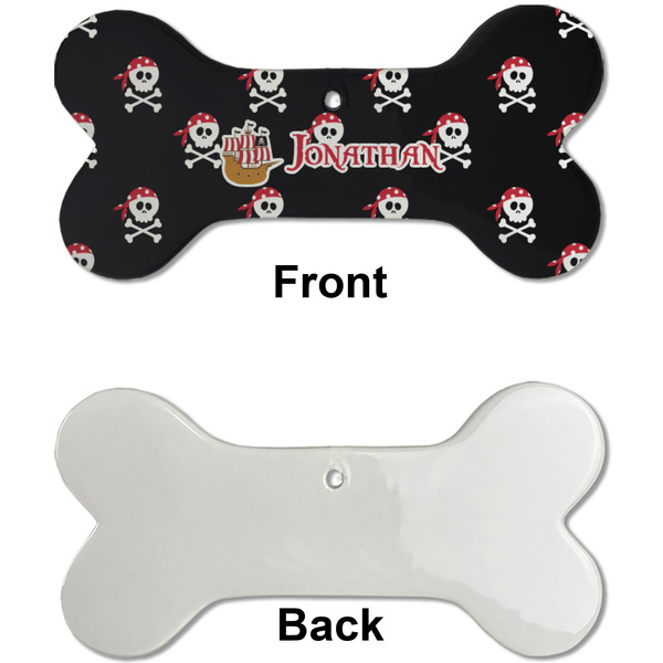 Pirate Ceramic Flat Ornament - Bone Front & Back Single Print (APPROVAL)
