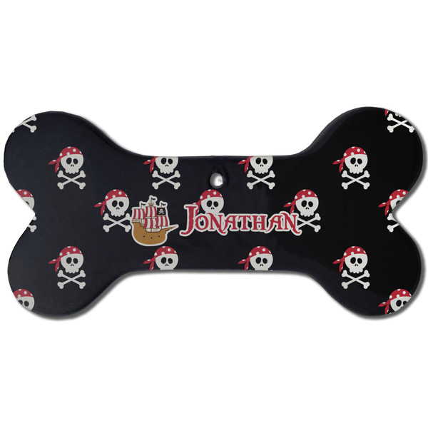 Pirate Ceramic Flat Ornament - Bone Front
