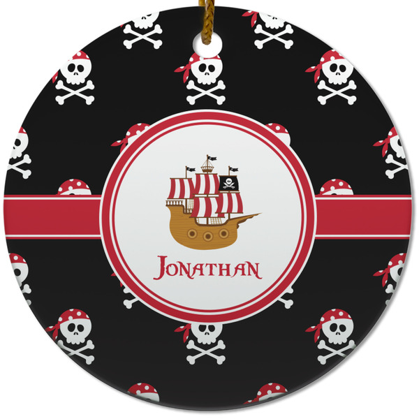 Pirate Ceramic Flat Ornament - Circle (Front)