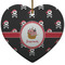 Pirate Ceramic Flat Ornament - Heart (Front)