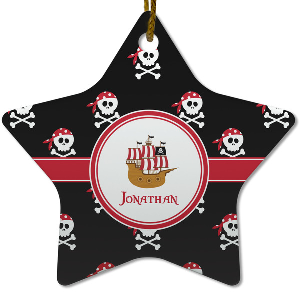 Pirate Ceramic Flat Ornament - Star (Front)