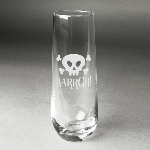 Custom Pirate Champagne Flute - Stemless Engraved (Personalized)