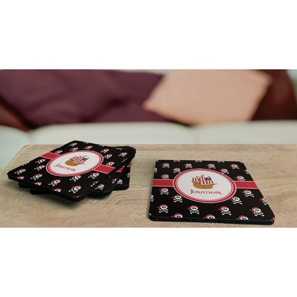 Pirate Coaster Rubber Back - On Coffee Table