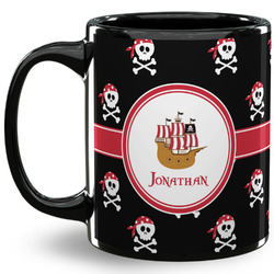 Pirate 11 Oz Coffee Mug - Black (Personalized)