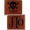Pirate Cognac Leatherette Bifold Wallets - Front and Back