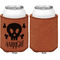 Pirate Cognac Leatherette Can Sleeve - Single Sided Front and Back