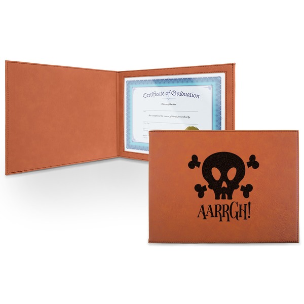 Custom Pirate Leatherette Certificate Holder - Front (Personalized)