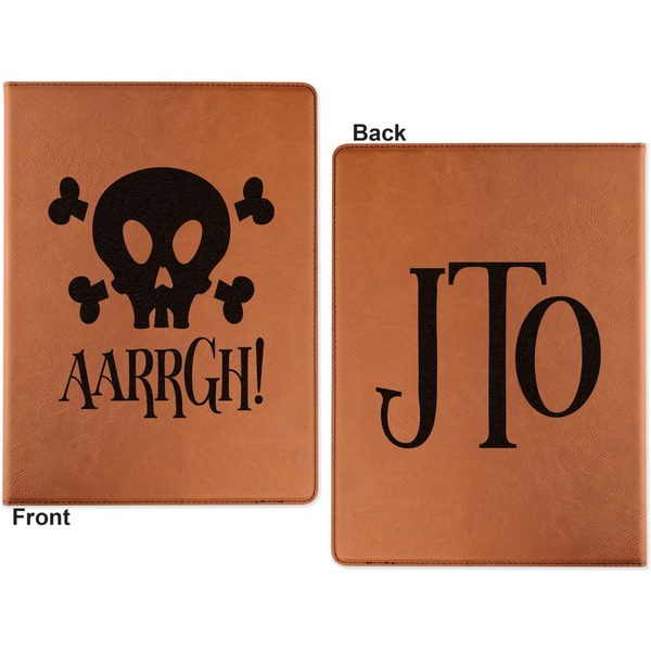 Pirate Cognac Leatherette Portfolios with Notepad - Large - Double Sided - Apvl
