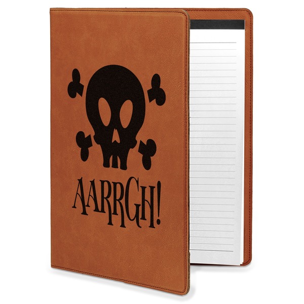 Custom Pirate Leatherette Portfolio with Notepad - Large - Single Sided (Personalized)
