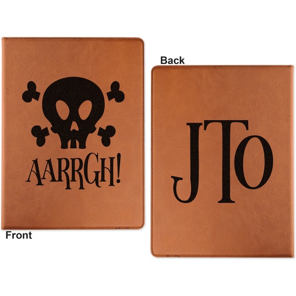 Pirate Cognac Leatherette Portfolios with Notepad - Small - Double Sided- Apvl