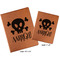Pirate Cognac Leatherette Portfolios with Notepad - Compare Sizes