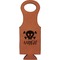 Pirate Cognac Leatherette Wine Totes - Single Front