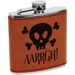 Pirate Leatherette Wrapped Stainless Steel Flask (Personalized)
