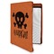 Pirate Cognac Leatherette Zipper Portfolios with Notepad - Main